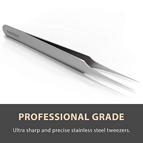 Ingrown Hair Tweezers | Pointed Tip | Precision Stainless Steel | Extra Sharp And Perfectly Aligned For Ingrown Hair Treatment & Splinter Removal For Men And Women | By Tweezees #TOP2