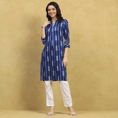Image of Rangriti Women's Rayon Printed Straight Kurta