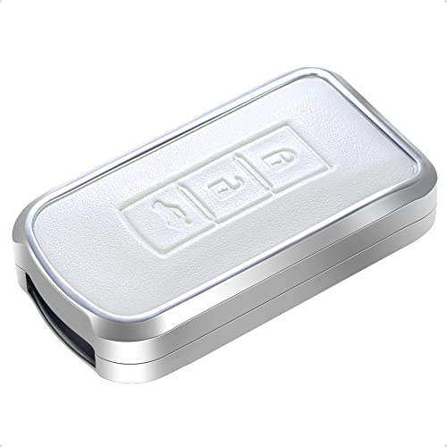 Coque de clé en cuir argenté idéale pour Mitsubishi Outlander