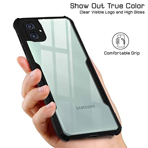 Image of Jkobi Back Cover Case for Samsung Galaxy A04 | A04E (Crystal Glass Back | Camera Protection | Shockproof Bumpers | Professional Black)