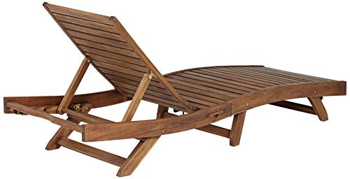 Teal Island Designs Gambo Natural Wood Adjustable Outdoor Lounger Chair #TOP7