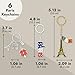 Juvale Paris Souvenir Keychain Set - Zinc Charms & Metal Keychain - Eiffel Tower & Arc de Triomphe & Paris Souvenirs from France - Gift-Ready Set & Gifts from France - Pack of 6, Multicolored, Zinc
