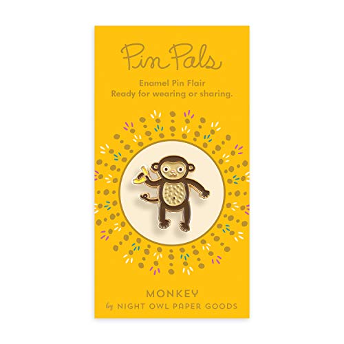 Monkey Enamel Pin – Cute Monkey with Banana– Cheerful, Colorful Lapel Pin for Jacket, Bag, Backpack, Hat – Gift for Animal Lover, Student, Friend for Birthday, Christmas, Stocking Stuffer – Zoo Animal – Funky Monkey – USA Small Business4