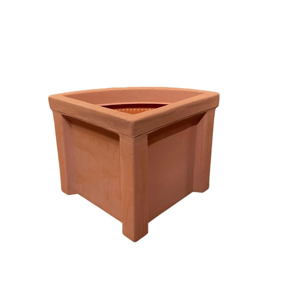 Garden Italia Vasi Vaso per piante Angolare millerighe basso FAM Lato 46 cm alt.53 cm in resina colore iMPRUNETA- Made in Italy per esterni e interni - antiurto - leggero