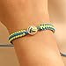 IXDEAXLY Heart shaped volleyball diamond woven bracelet, European and American fashionable versatile sports accessory pendant in blue, yellow, and gold