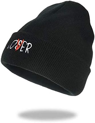 jiaozhen Cuffed Beanie Hats for Women, Knitted beanieie - Unisex Embroidery Skull Cap, Warm Hats,Lightweight Beanies Black