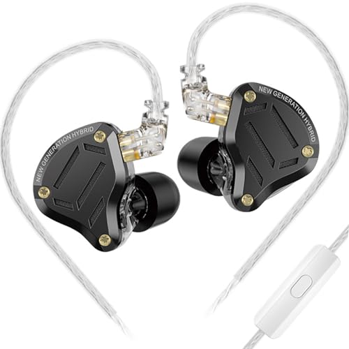 Image of KZ ZS10 pro2 Hybrid Driver in-Ear Headphone,5 Drivers HiFi in-Ear Monitor Audiophiles Earphone,KZ IEM Tunable Musician Earbud (Black, with Microphone)