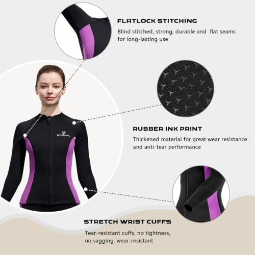 Skyone Wetsuit Top Mujer Hombre 3MM Neopreno Camiseta Térmica de Buceo con Mangas Largas y Cierre Frontal para Adultos y Jóvenes miniatura 4