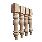 Chunky Unfinished Farmhouse Dining Table Legs- Set of 4 Turned Legs- Design 59 inc