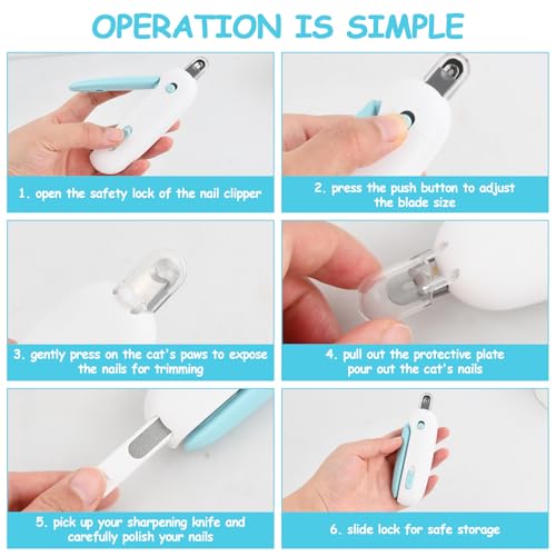 Duronge Cortauñas Gato, Profesional Juego Tijeras Uñas Gato con Cerradura de Seguridad y Lima, Acero Inoxidable, Tijeras Gatos Uñas para Gatos, Gatitos, Cachorros - imagen 5