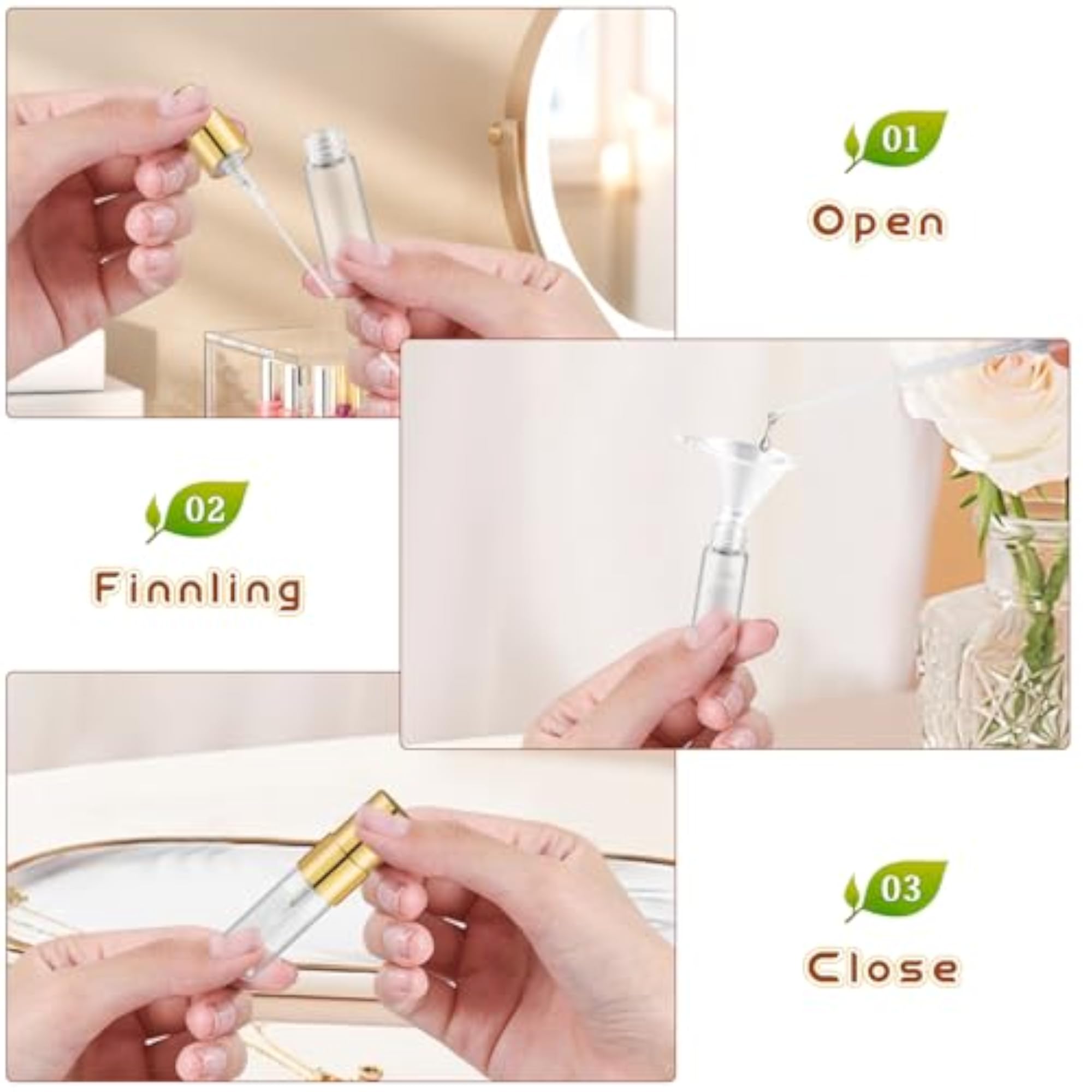 40 Pcs 3ml Mini Clear Glass Spray Bottles, Travel Size