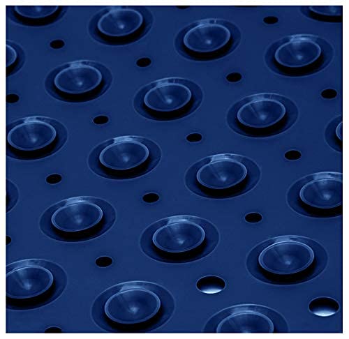 Image of ENKOSI 21 x 21 inch Square Non-Slip Shower Mat - Anti-Slip Shower Mats for Inside Shower - Secure Grip for Shower Stall Floors - Quick-Dry with Drain Holes (21x21 Navy Blue)