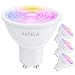 WiFi/WLAN günstig Kaufen-ANTELA Alexa Glühbirne Gu10 4,5W 350 LM Smart WLAN LED RGB Dimmbare Birne Lampe, Warmweiß/Kaltweiß Licht (2700K-6500K), APP Steuern Kompatibel mit Google Home, 40° Abstrahlwinkel, 4 Stück
