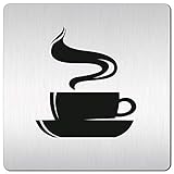 Türschilder24 XXL Schild - Türschild • 125 x 125 mm • Küche • 1,5 mm Aluminium Vollmaterial • 100% Made in Germany (Küche 004)