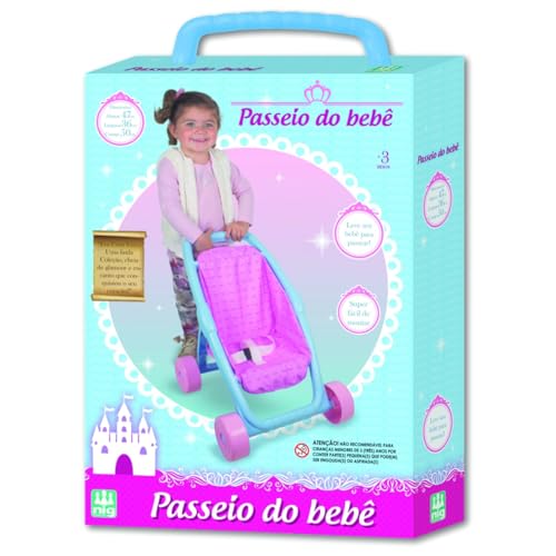Carrinho de Boneca Passeio do Bebê Princesas, Nig Brinquedos, Multicor