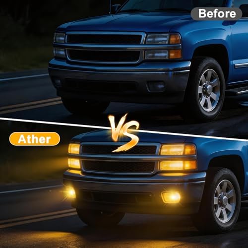 Shocklight Fog Lights Compatible with 1999-2002 Chevy Silverado 1500 2500, 2000-2001 Silverado 3500, 2000-2006 Suburban/Tahoe(Not for model with Z71), A Pair Of Fog Lamps with Smoked Lens - 5