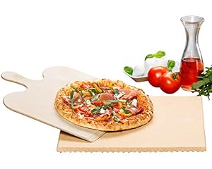 ROMMELSBACHER PS 16 Schamotte Pizza-Brotbackstein Set
