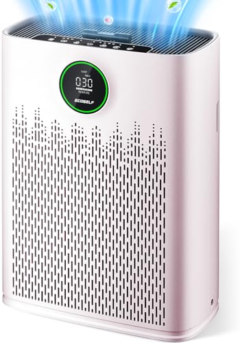 Image of Air Purifiers for Home Large Room, with Smart Mode, PM2.5 Air Quality Display, 22dB Sleep Mode, Aromatherapy, Cover Up to 2200 Ft² with 2X-Purification & 360°Air Outlet, HAP603, Pinkish White