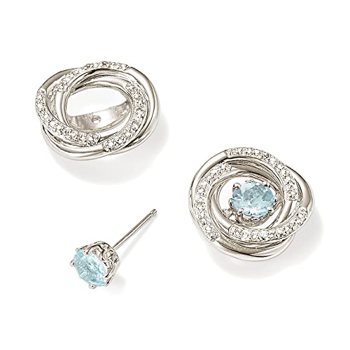Ross-Simons 0.10 Ct. T.w. Diamond Swirl Earring Jackets In Sterling Silver #TOP4