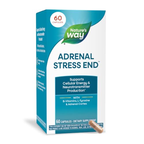 Nature's Way Adrenal Stress-End, Supports Cellular Energy*, 60 ct | Cellular Energy Support Featuring B-Vitamins*, L-Tyrosine, and Adrenal Complex, Supports Neurotransmitter Production* - image 1