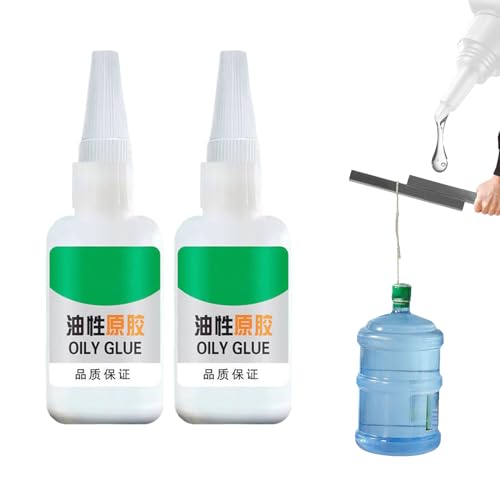 Oil-Based Original Universal Adhesive,50ML Waterproof Multifunctional Oily Glue,Oil-Based Original Adhesive for Bonding Ceramic/Tile/Marble/Concrete/Wood/Bathtub,Nail Free Strong Glue Adhesive (2PC)