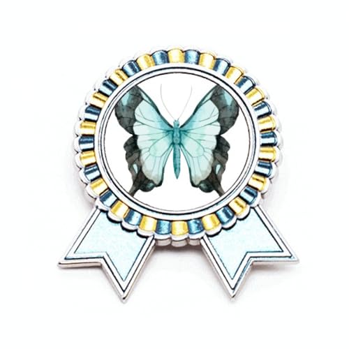Broche avec ailes bleues en métal M pour sublimer une tenue de mariage