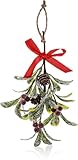 1stk Weihnachts Mistelzweig Dekor, 26 cm Künstliche Mistelzweige Zum Aufhängen, Hängende Mistelverzierung mit roter Schleife, Hängende Mistelverzierung für Baumtür, Weihnachts Hängedekoration