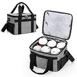 LoDrid Reusable 6 Cups Drink Carrier for Delivery with Bottom Padded Pad, Cup Holder Bag with Remova