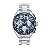 Bulova Lunar Pilot 98A329 – Orologio da uomo cronografo edizione limitata 43,5 mm, High Precision Quartz 262 kHz, quadrante Timascus blu, cassa e bracciale in acciaio, vetro zaffiro