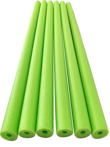 ATLHSNB Pool Noodles Foam 6-Pack 47in Large Thick Hollow Floating Pool Noodle Floats for Adults,Jumbo Bright Soft Swim Noodles for Floating Training Device, DIY Craft Projects, Exercise Aid (Green)