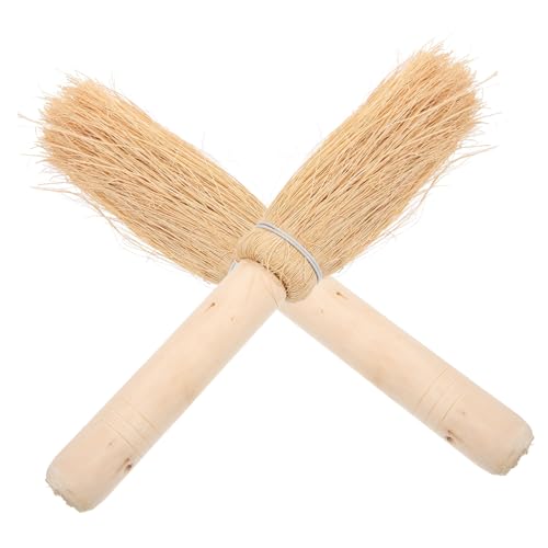 TOBBOMEY 2Pcs Natural Coconut Pot Cleaning Brushes Household Dish Scrubbers Soft Bristle Multi-use Kitchen Cleaning Tools and Strong Decontamination for Sink Dishes Cutting Boards