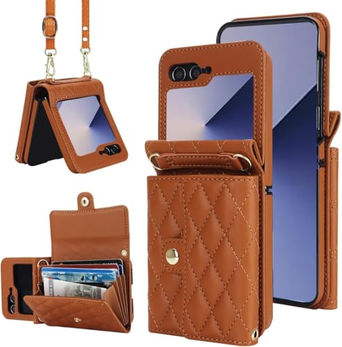 適用 galaxy Z Flip6 ケース 純正 五色 人気 高級レザー 全面保護 (コーヒー)