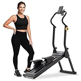 Magnetic Stair Stepper for Home, 16-Level Adjustable Resistance up to 77LBS, 350LBS Capacity, with Cup Holder & Bluetooth APP, Folding Compact Cardio Climber(Black)