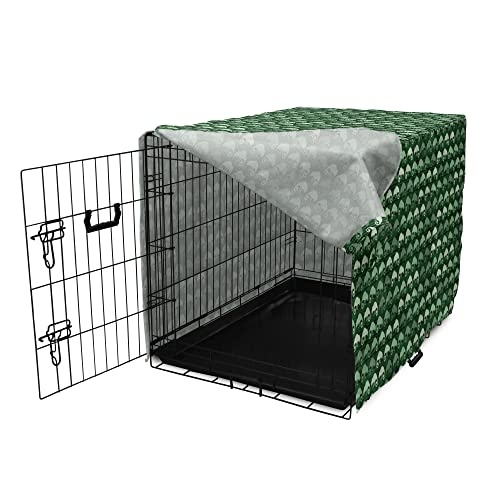 Ambesonne Chameleon Dog Crate Cover, Animal Print Lizards On Tartan Checkered Geometric Striped Background, Easy To Use Pet Kennel Cover For Medium Large Dogs, 36 Inch, Mint Green And Emerald #TOP2