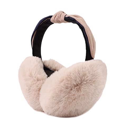 Pesaat Hiver Peluché Cache Oreille Pour Fille Femme Élégants Chaud Oreille Protect (Abricot) Cover