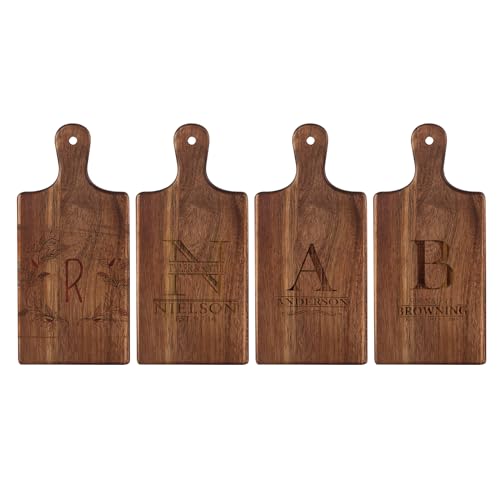6 Piezas Tabla De Cortar De Madera Acacia Con Mango miniatura 2