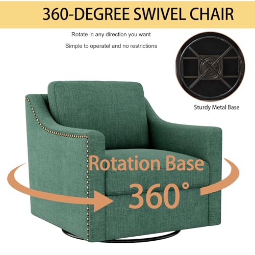 Sillón giratorio verde con estructura metálica miniatura 4