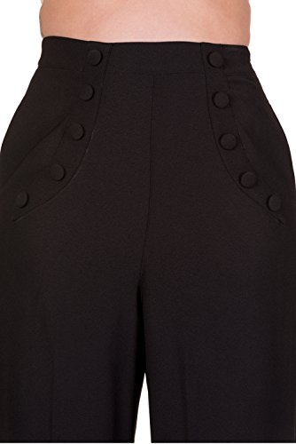Banned Black High Waisted 50s 70s Flared Trousers3