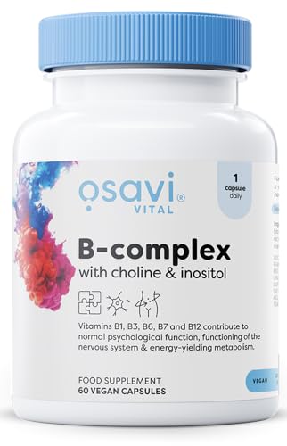 Osavi B–Complex with Choline & Inositol – 60 Vegan Capsules | Complete B–Vitamin Support for Energy, Nervous System & Mental Performance | with VitaCholine® | Clean Label | Vegan–Friendly