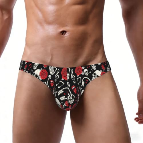 SVEFDOC Mens Skull Low Rise Classic Briefs for Loungewear