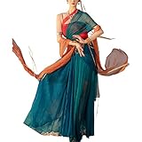 Deluxe Women's Chinese Traditional Hanfu Dress Buddhism Folk Dunhuang Costume Swing Lyrical Dance Dancewear Outfits (01# Green, L)