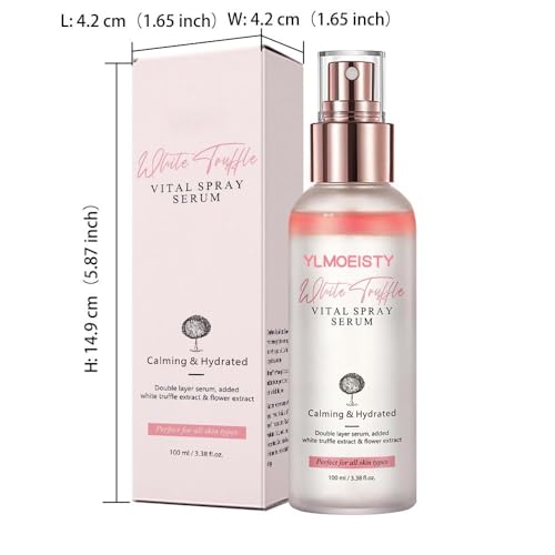 YLEISTWO White Truffle Vital Spray Serum, Soothing & Hydrating Dual-Phase Facial Mist Infused with White Truffle Extract and Botanical Extracts, Gentle Formula Suitable for All Skin Types (100ml) (pink)