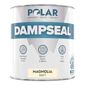 Polar Magnolia Damp Seal Paint - 500ml - Stain Blocker and Anti Damp Proof Paint for Internal Walls & Ceilings - Quick Drying for Wood, Plaster, Cement and Stone