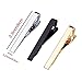 SUMAJU 3 PCS Tie Clips Set, Necktie Tie Clips Bar Clip Silver Golden Black Classic