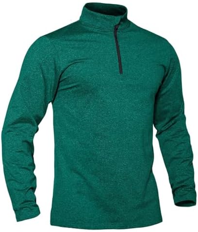 TACVASEN Pullover Herren Langarmshirt Half Zip Fleece Winterpullover Warm Atmungsaktiv Sport Sweatshirt mit Stehkargen
