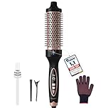 38mm Thermal Brush BRSTOPE PRO, Ionic Blowout Brush, 9 Temps Settings, Heated Hot Round Brush for Hair Straightening and Curling 2 in 1, Black