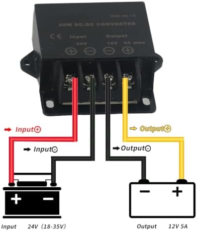 DC-DC Step Down Converter 24V to 12V 5A 60W Waterproof - 3