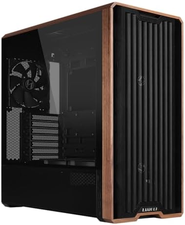 Lian Li LANCOOL 217 ATX Mid-Tower PC Case, 5 PWM Fans, Black Walnut Wood | Pre-installed 2×170mm, 2×120mm & 1×140mm Fans, Genuine Wood Panels, Back-Connect Ready, Flexible PSU Mounting (LAN217X)