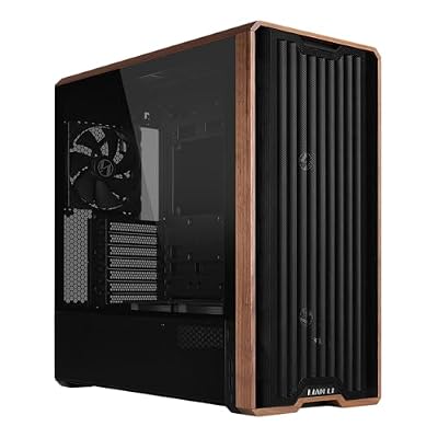 Lian Li LANCOOL 217 ATX Mid-Tower PC Case, 5 PWM Fans, Black Walnut Wood
