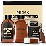 Self Care Gift Set for Men, Bath and Body Spa Gift Baskets for Men, Body & Earth Mens Cedar and Santal scented Bath Set, Father's Day Gifts